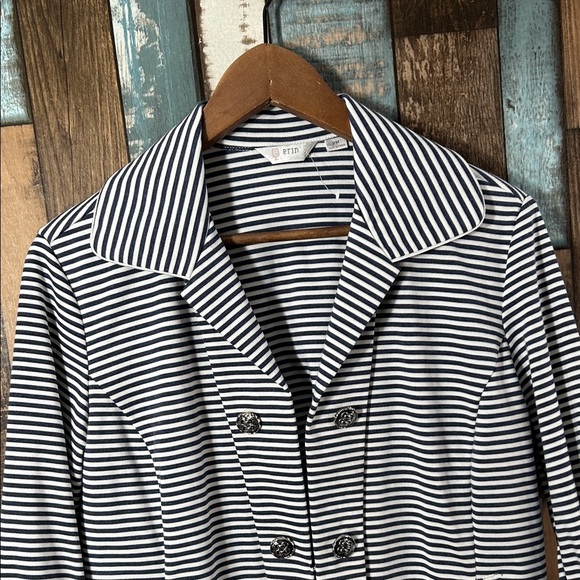 Erin  London Blue and White Striped sailorWomen's Jacket - Picture 8 of 16